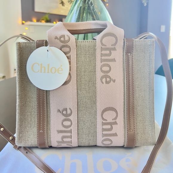 ‼️ONE LEFT! NWT CHLOE Woody Small Tote Bag - Picture 7 of 14